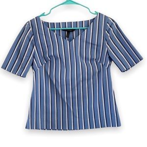 Emma Striped Shirt by White House Black Market. V-neck. Size 0.